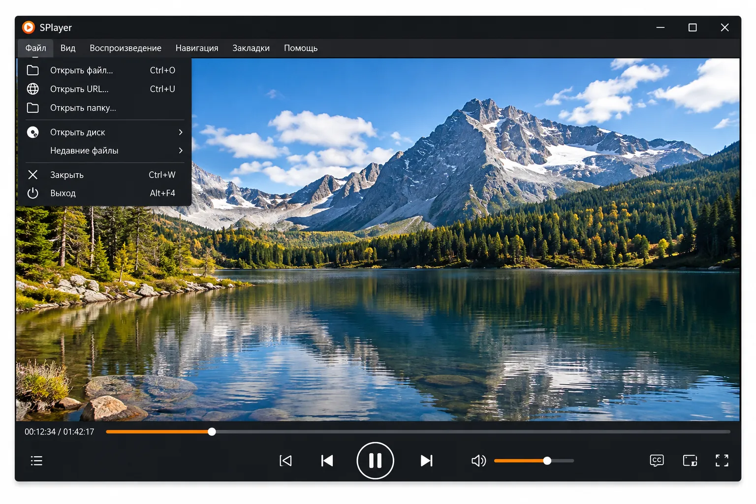 SPlayer: лёгкий медиаплеер для Windows с автопоиском и переводом субтитров 4 Русский интерфейс SPlayer