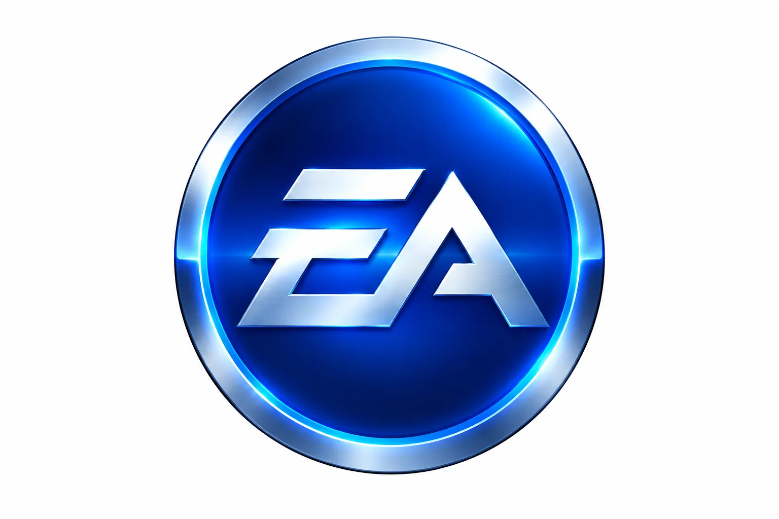 Глянцевый логотип EA на синем диске