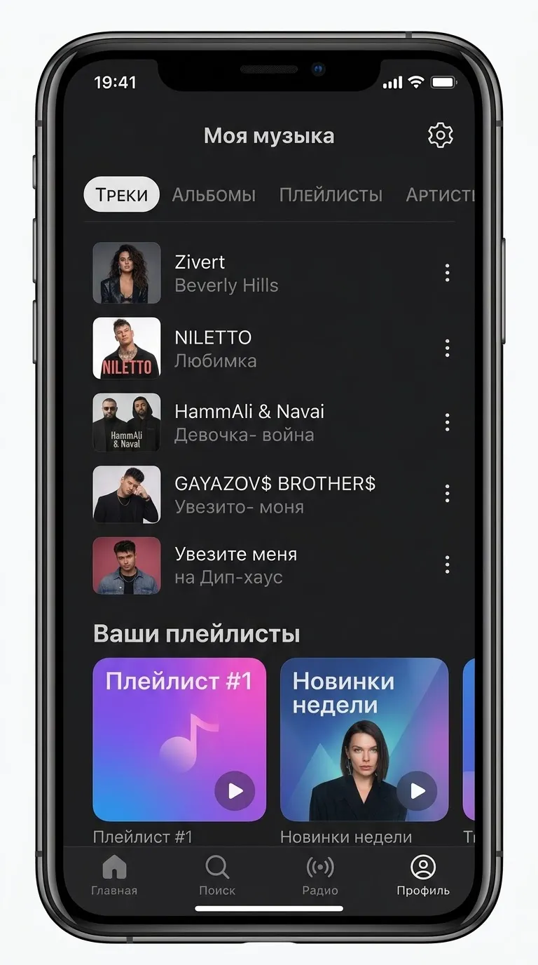 ВК Музыка: стриминговый сервис с подкастами и аудиокнигами 4 Раздел «Моя музыка» в ВК Музыке с плейлистами и историей