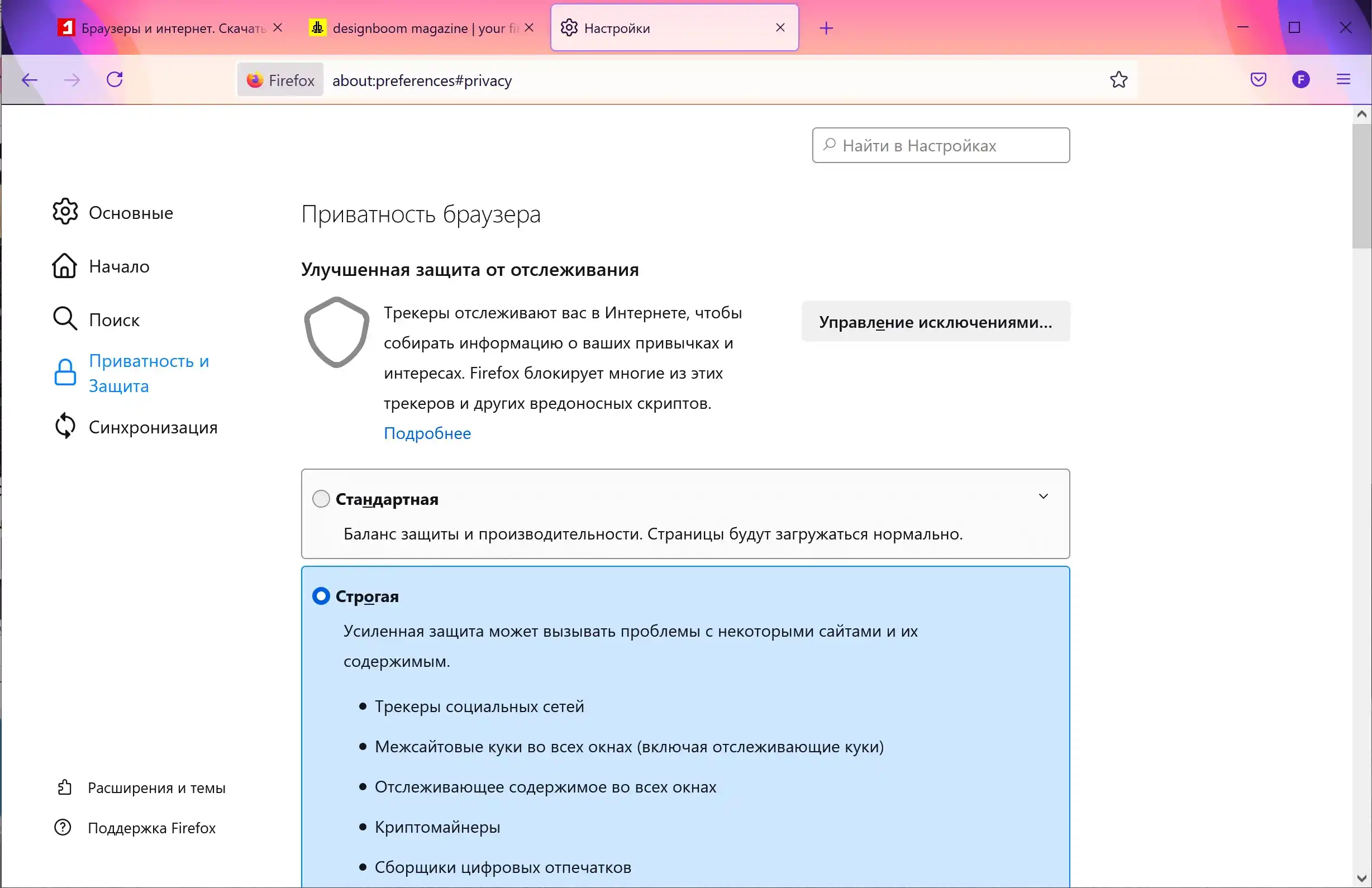 Mozilla Firefox 3 Настройки приватности и безопасности Firefox