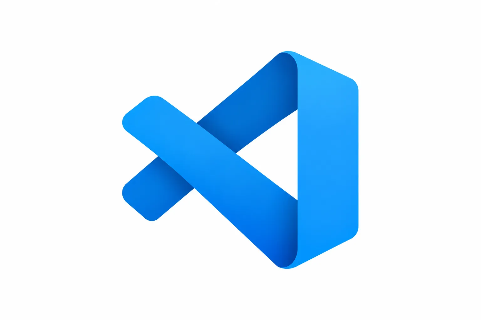Visual Studio Code: бесплатный редактор кода с Git, AI и тысячами расширений 4 Синий логотип Visual Studio Code на белом фоне